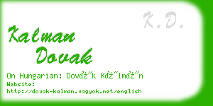 kalman dovak business card